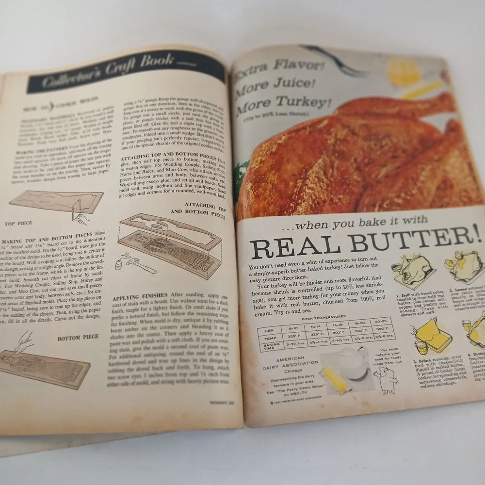 WOMAN'S DAY Vintage Magazine November 1957 Cheesecake Recipes Costume Dolls READ